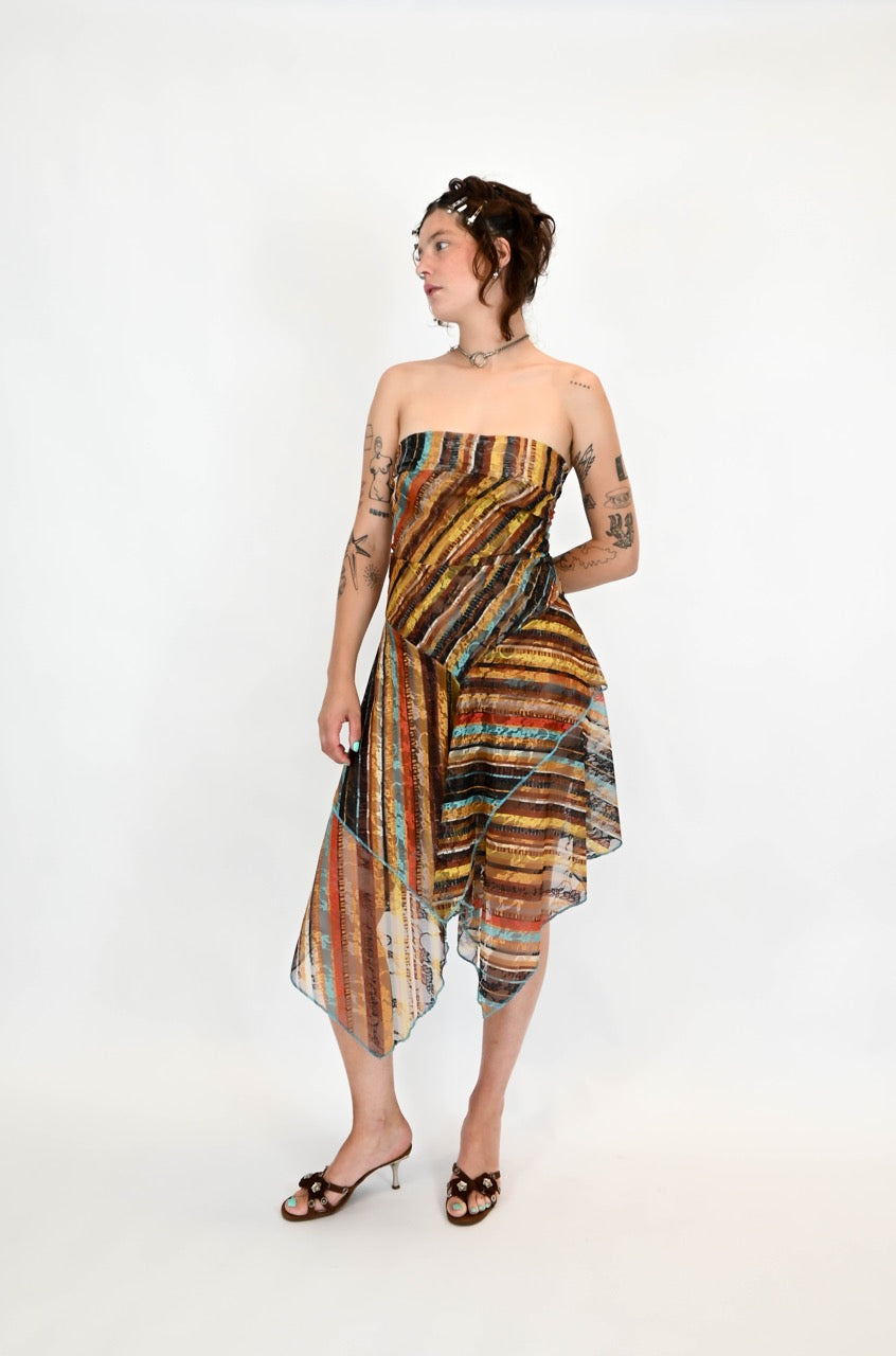 Robe longue à rayure