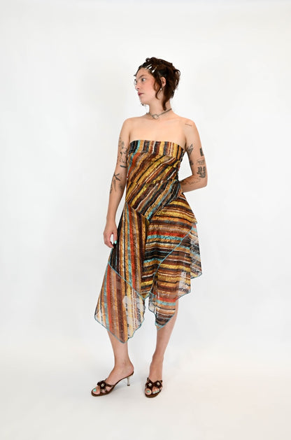 Robe longue à rayure