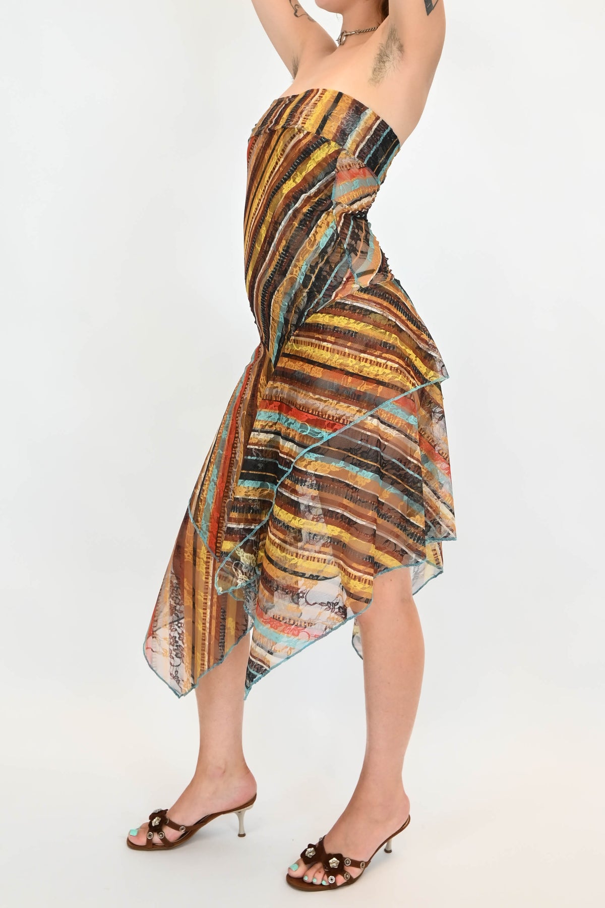 Robe longue à rayure