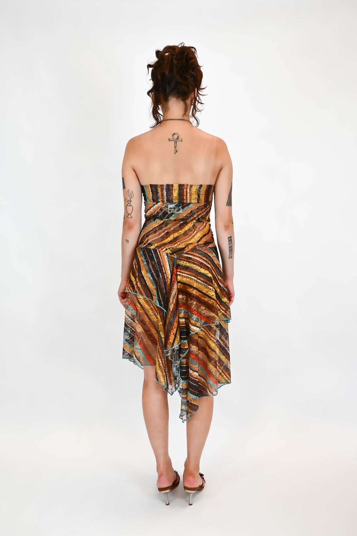 Robe longue à rayure
