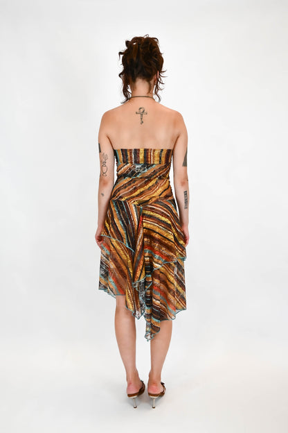 Robe longue à rayure